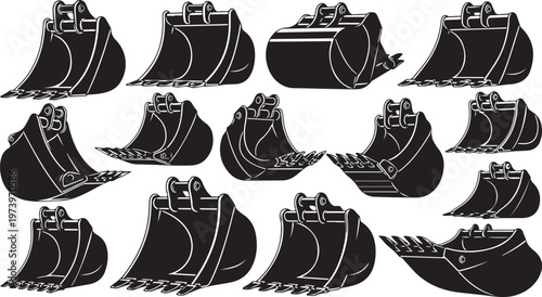 Various Excavator Bucket Attachments for Heavy Machinery Equipment