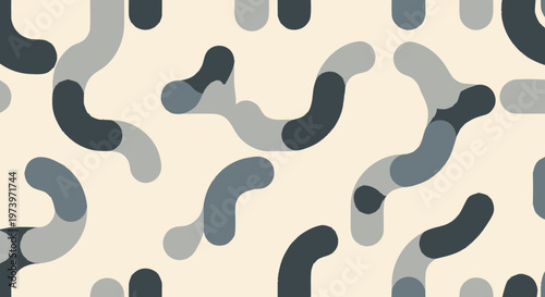 Abstract Geometric Pattern with Organic Shapes and Soft Colors.