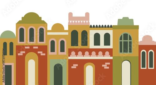 Colorful Moroccan Architecture with Traditional Details and Vibrant Facades.