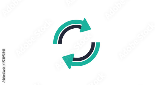 Green and Black Circular Arrows Symbolizing Process and Cycle.