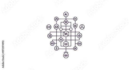 Intricate Diagram Depicting Complex Interconnected Systems and Relationships.