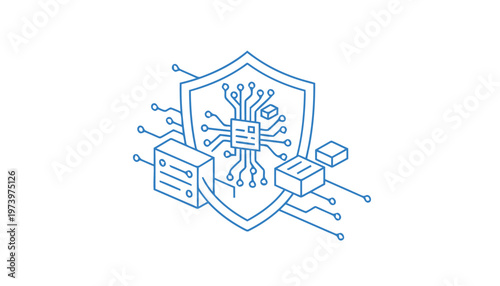 Digital Shield - Secure Data Protection and Cyber Security Concept.