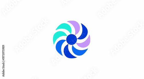 Abstract Colorful Swirl Design with Blue, Teal, and Purple Elements.