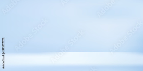 Blue studio background. Empty Room Studio with table. Space for selling products, backdrop, wallpaper, background, text. Gradient table. Vector illustration.