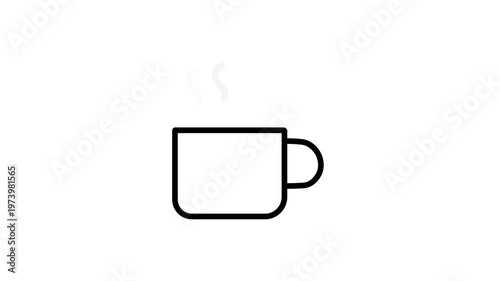 an animation with an image object of a cup containing hot water