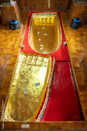 The Buddha Footprints that are located at Vihan Jaturamook and also small Buddha Footprints located at Wat Phra Phutthabat Tak Pha temple in Lamphun province of Thailand.