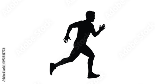 Professional vector illustration of a fit man running fast to showcase athletic movement and healthy lifestyle activity for sports themed graphic design projects and marketing