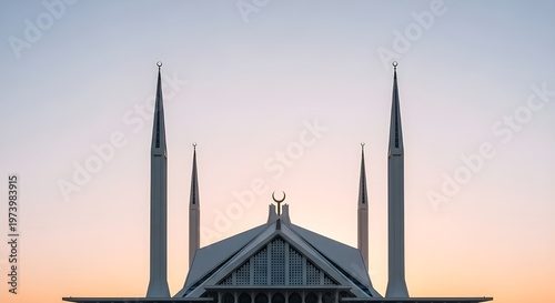 Magical Islamic Mosque in Surreal Sky Landscape