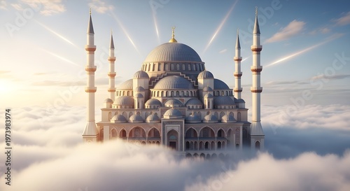 Serene Night Mosque Under Starry Sky