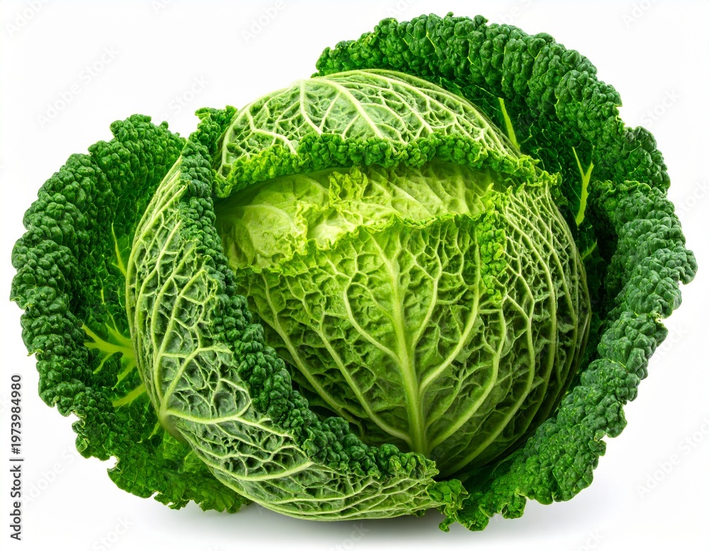 Fototapeta premium Organic Cabbage Vegetable Isolated on White Background