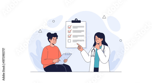 Doctor Consulting Patient About Checklist, Medical Consultation and Healthcare