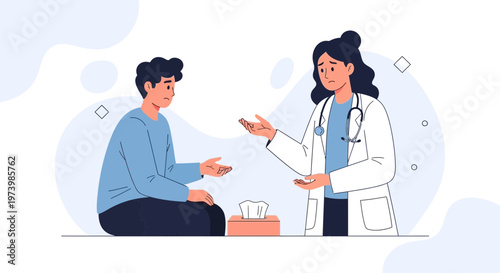 Doctor Consults Worried Patient, Discussing Health Concerns and Treatment Options