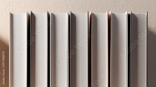 Manga books standing vertically in a row on a shelf