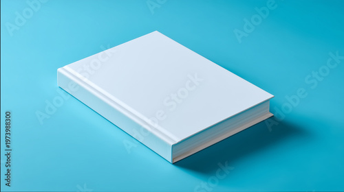 Single white manga book on blue surface