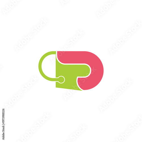 letter d price tag simple money symbol logo vector