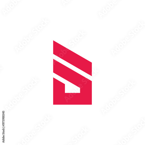 letter sd simple linked geometric lines logo vector