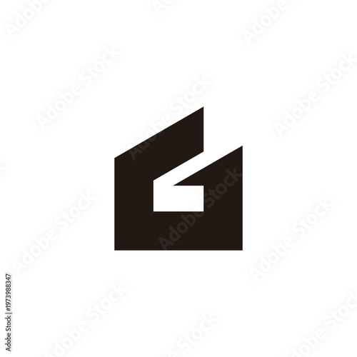 letter g simple geometric roof logo vector