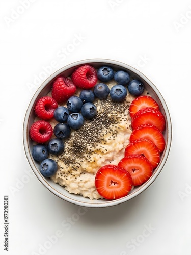 Nutritious breakfast bowl with fresh fruit and healthy toppings