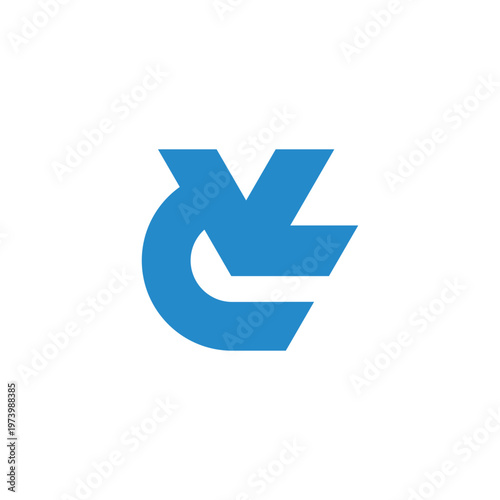 letter cv simple motion triangle geometric line logo vector