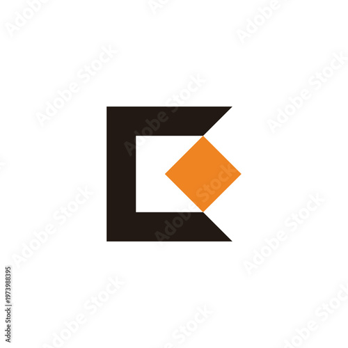 letter c gold simple diamond simple square geometric logo vector