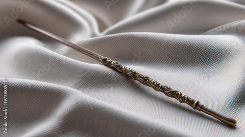 Wand with fine texture on fabric background