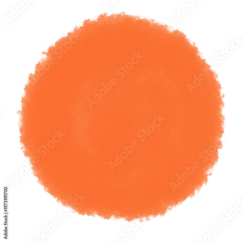 Orange circle of water colour brush stroke illustration