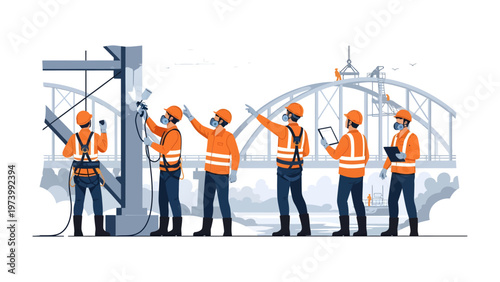 Construction Crew: A dedicated team of construction workers diligently at work on a new structure, showcasing a commitment to precision and collaboration.