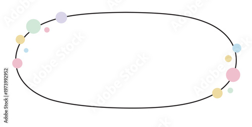 水玉のあしらい楕円横長のフレーム