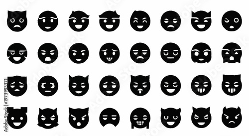 Collection of various cat faces.