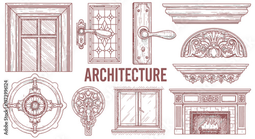 Architectural elements and decorative details.