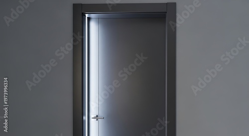 Sleek modern door with ambient lighting highlighting architectural design