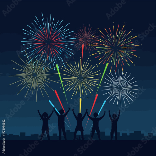 Happy diverse customers enjoying a big seasonal sale event while shopping for trendy clothes and footwear in this vector illustration