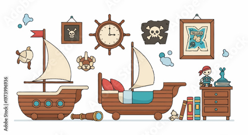 Pirate Ship Toy Sailboat Bath Tub.