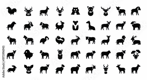 Collection of various animal silhouettes.
