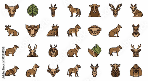 Collection of various animal illustrations.