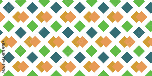Geometric Pattern with Colorful Overlapping Diamonds