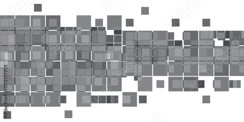 Monochrome Geometric Pattern of Abstract Squares