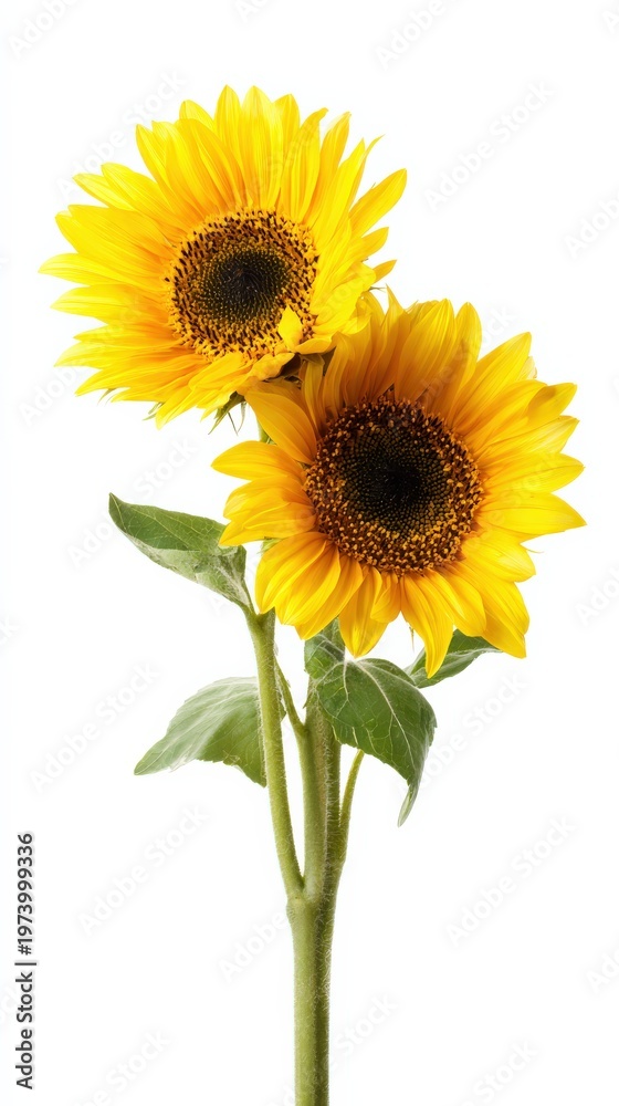 Fototapeta premium Beautiful sunflowers captured in bright natural light