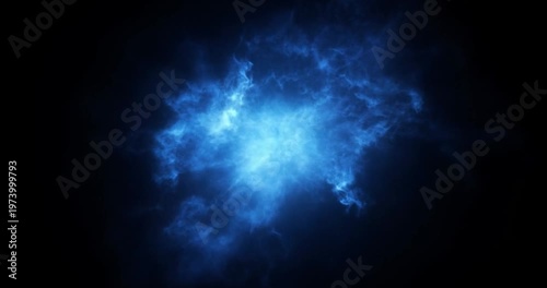Abstract glowing cloud formation against dark background