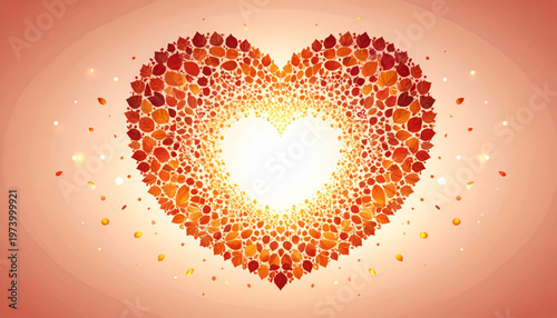 Autumn Heart Leaf Mandala