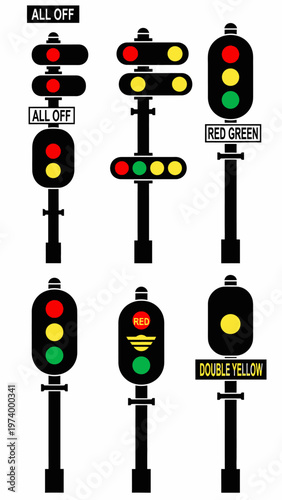 Railway Signal Collection: Various Lights, Signals, and Indications