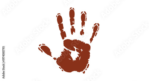 Brown Handprint Palm Mark Symbol.