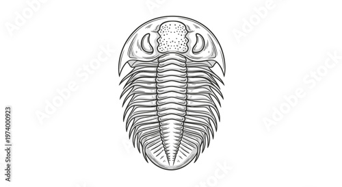 Detailed illustration of a trilobite fossil.