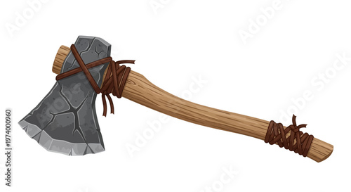 Vintage Axe with Wooden Handle.