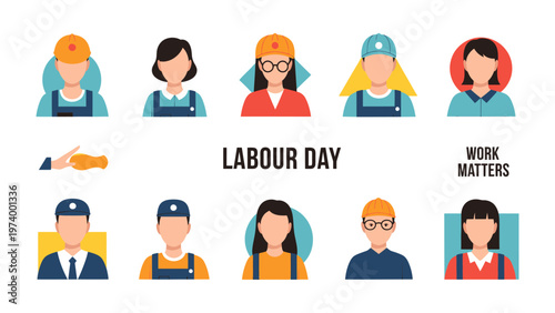 Celebrating Labor Day: A diverse and inclusive group of workers, men and women, representing the essential role of labor.