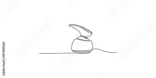 Continuous line drawing of a facial steamer on a table skincare beauty one art minimalist