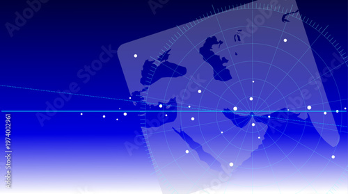 Vector Background of Middle East Map and Radar Display: Geopolitical and Military Infographic Material around Iran and Israel