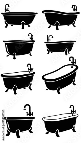Vintage Bathtub Silhouettes Collection