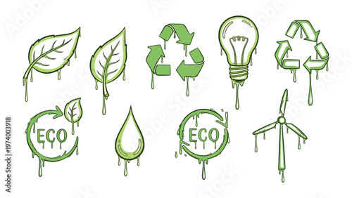 Eco-Friendly Icons: A collection of environmentally conscious icons that represent sustainability and eco-awareness.
