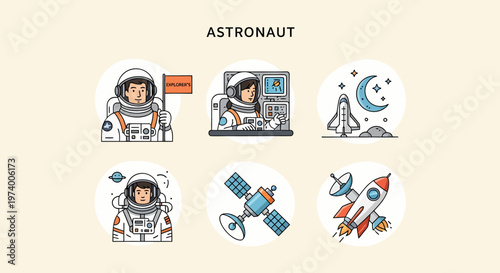 Astronaut in Space Suit Helmet.